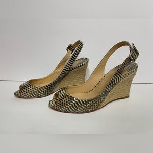 Christian Louboutin Snake Wedge espadrille Sandals 37